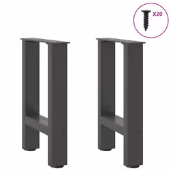 cm/ 1 pcs) vidaXL Coffee Table Legs Desk Legs Metal Furniture Legs Bar Stand DIY Steel - anthracite, 38 x (42-43