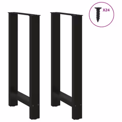 cm/ 1 pcs) vidaXL Coffee Table Legs Desk Legs Metal Furniture Legs Bar Stand DIY Steel - black, 50 x (90-91 - Additional view 2