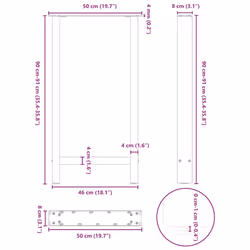 cm/ 1 pcs) vidaXL Coffee Table Legs Desk Legs Metal Furniture Legs Bar Stand DIY Steel - black, 50 x (90-91 - Additional view 9