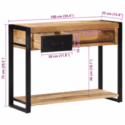 vidaXL Console Table Hallway Accent Couch Table End Side Table Multicolour - Brown