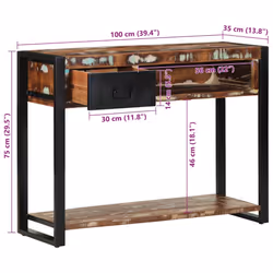 vidaXL Console Table Hallway Accent Couch Table End Side Table Multicolour - Multicolour - Additional view 9