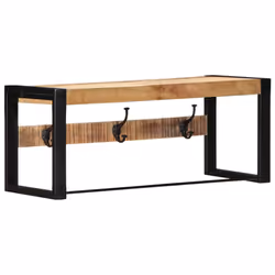 vidaXL Coat Rack 80x35x35 cm Solid Rough Wood Mango clothes rack - Brown - Additional view 10