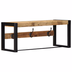 vidaXL Coat Rack 80x35x35 cm Solid Rough Wood Mango clothes rack - Brown - Additional view 9