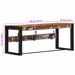vidaXL Coat Rack 80x35x35 cm Solid Rough Wood Mango clothes rack - Multicolour