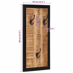 vidaXL Coat Rack Wall Mounted Coat Hook Wall Hanger Clothes Rack Multicolour - Brown - Additional view 8
