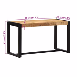 vidaXL Bench 60x35x45 cm Solid Rough Wood Mango hallway bench hall bench - brown, 80 x 35 x 45 cm