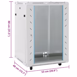 vidaXL Network Cabinet Home Office Server Rack Data Cabinet Network Rack IP20 - grey, 53 x 40 x 80 cm - Additional view 7
