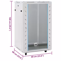 vidaXL Network Cabinet Home Office Server Rack Data Cabinet Network Rack IP20 - grey, 60 x 60 x 100 cm - Additional view 7