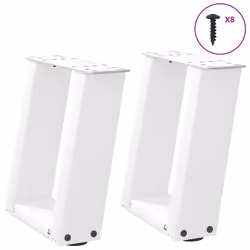 cm) vidaXL Console Table Legs U-Shaped Desk Legs Metal Bar Stand DIY 2 pcs Steel - white, 30 x (30-31
