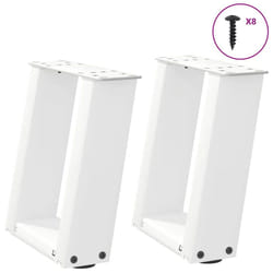 cm) vidaXL Console Table Legs U-Shaped Desk Legs Metal Bar Stand DIY 2 pcs Steel - white, 30 x (30-31
