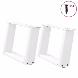 cm) vidaXL Console Table Legs U-Shaped Desk Legs Metal Bar Stand DIY 2 pcs Steel - white, 40 x (30-31