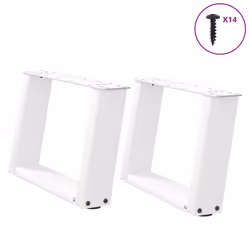 cm) vidaXL Console Table Legs U-Shaped Desk Legs Metal Bar Stand DIY 2 pcs Steel - white, 50 x (30-31
