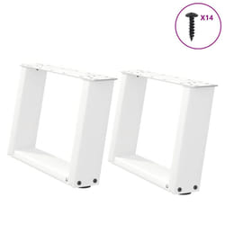 cm) vidaXL Console Table Legs U-Shaped Desk Legs Metal Bar Stand DIY 2 pcs Steel - white, 50 x (30-31