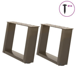 cm) vidaXL Console Table Legs U-Shaped Desk Legs Metal Bar Stand DIY 2 pcs Steel - 50 x (30-31
