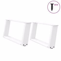 cm) vidaXL Console Table Legs U-Shaped Desk Legs Metal Bar Stand DIY 2 pcs Steel - white, 60 x (30-31