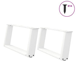 cm) vidaXL Console Table Legs U-Shaped Desk Legs Metal Bar Stand DIY 2 pcs Steel - white, 70 x (30-31