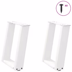 cm) vidaXL Console Table Legs U-Shaped Desk Legs Metal Bar Stand DIY 2 pcs Steel - white, 28 x (42-43