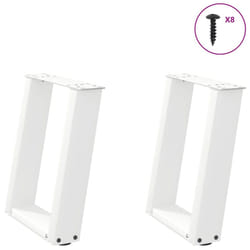 cm) vidaXL Console Table Legs U-Shaped Desk Legs Metal Bar Stand DIY 2 pcs Steel - white, 28 x (42-43
