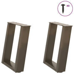 cm) vidaXL Console Table Legs U-Shaped Desk Legs Metal Bar Stand DIY 2 pcs Steel - 28 x (42-43