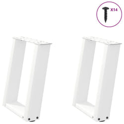 cm) vidaXL Console Table Legs U-Shaped Desk Legs Metal Bar Stand DIY 2 pcs Steel - white, 38 x (42-43