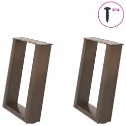 cm) vidaXL Console Table Legs U-Shaped Desk Legs Metal Bar Stand DIY 2 pcs Steel - 38 x (42-43