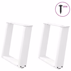 cm) vidaXL Console Table Legs U-Shaped Desk Legs Metal Bar Stand DIY 2 pcs Steel - white, 50 x (42-43