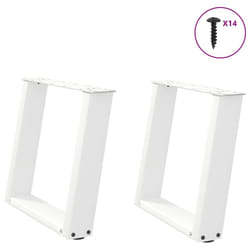 cm) vidaXL Console Table Legs U-Shaped Desk Legs Metal Bar Stand DIY 2 pcs Steel - white, 50 x (42-43