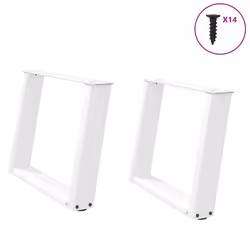 cm) vidaXL Console Table Legs U-Shaped Desk Legs Metal Bar Stand DIY 2 pcs Steel - white, 60 x (42-43