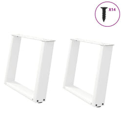 cm) vidaXL Console Table Legs U-Shaped Desk Legs Metal Bar Stand DIY 2 pcs Steel - white, 60 x (42-43