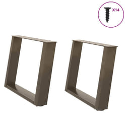 cm) vidaXL Console Table Legs U-Shaped Desk Legs Metal Bar Stand DIY 2 pcs Steel - 60 x (42-43