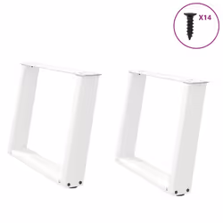 cm) vidaXL Console Table Legs U-Shaped Desk Legs Metal Bar Stand DIY 2 pcs Steel - white, 70 x (42-43