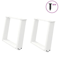 cm) vidaXL Console Table Legs U-Shaped Desk Legs Metal Bar Stand DIY 2 pcs Steel - white, 70 x (42-43