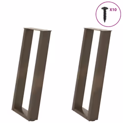 cm) vidaXL Console Table Legs U-Shaped Desk Legs Metal Bar Stand DIY 2 pcs Steel - 28 x (72-73