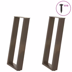 cm) vidaXL Console Table Legs U-Shaped Desk Legs Metal Bar Stand DIY 2 pcs Steel - 38 x (72-73