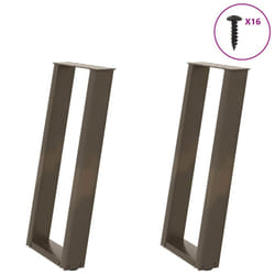 cm) vidaXL Console Table Legs U-Shaped Desk Legs Metal Bar Stand DIY 2 pcs Steel - 38 x (72-73