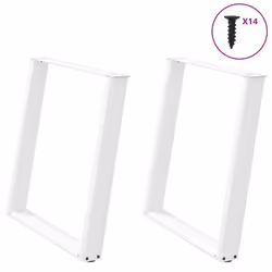 cm) vidaXL Console Table Legs U-Shaped Desk Legs Metal Bar Stand DIY 2 pcs Steel - white, 70 x (72-73