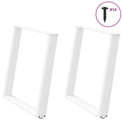 cm) vidaXL Console Table Legs U-Shaped Desk Legs Metal Bar Stand DIY 2 pcs Steel - white, 80 x (72-73