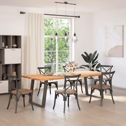 vidXL Dining Table Legs U-Shaped 2 pcs Natural Steel 80x(72-73) cm Steel - Additional view 2
