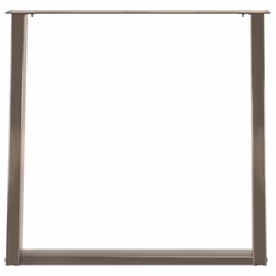 vidXL Dining Table Legs U-Shaped 2 pcs Natural Steel 80x(72-73) cm Steel - Additional view 4
