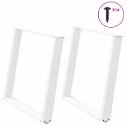 cm) vidaXL Console Table Legs U-Shaped Desk Legs Metal Bar Stand DIY 2 pcs Steel - white, 90 x (72-73