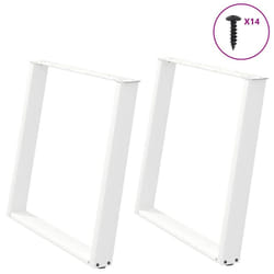 cm) vidaXL Console Table Legs U-Shaped Desk Legs Metal Bar Stand DIY 2 pcs Steel - white, 90 x (72-73