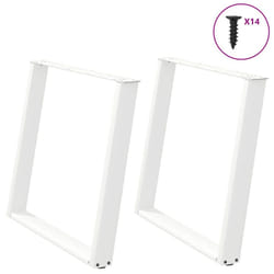 cm) vidaXL Console Table Legs U-Shaped Desk Legs Metal Bar Stand DIY 2 pcs Steel - white, 100 x (72-73