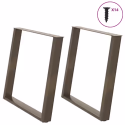 cm) vidaXL Console Table Legs U-Shaped Desk Legs Metal Bar Stand DIY 2 pcs Steel - 100 x (72-73