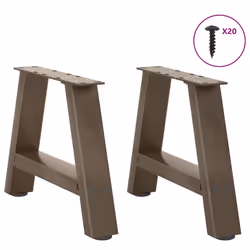 cm) vidaXL Coffee Table Legs A-Shaped Desk Legs Metal Bar Stand DIY 2 pcs Steel - natural, 40 x (30-31 - Additional view 2