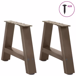 cm) vidaXL Coffee Table Legs A-Shaped Desk Legs Metal Bar Stand DIY 2 pcs Steel - natural, 50 x (30-31 - Additional view 2