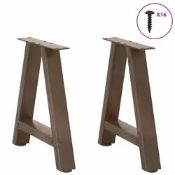 cm) vidaXL Coffee Table Legs A-Shaped Desk Legs Metal Bar Stand DIY 2 pcs Steel - 38 x (42-43 - Additional view 2