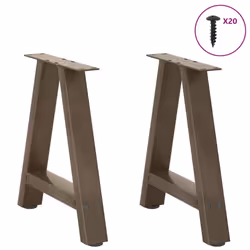 cm) vidaXL Coffee Table Legs A-Shaped Desk Legs Metal Bar Stand DIY 2 pcs Steel - 50 x (42-43 - Additional view 2