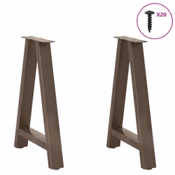 cm) vidaXL Coffee Table Legs A-Shaped Desk Legs Metal Bar Stand DIY 2 pcs Steel - natural, 60 x (72-73 - Additional view 2
