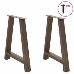 cm) vidaXL Coffee Table Legs A-Shaped Desk Legs Metal Bar Stand DIY 2 pcs Steel - natural, 70 x (72-73 - Additional view 2