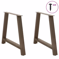 cm) vidaXL Coffee Table Legs A-Shaped Desk Legs Metal Bar Stand DIY 2 pcs Steel - natural, 90 x (72-73 - Additional view 2